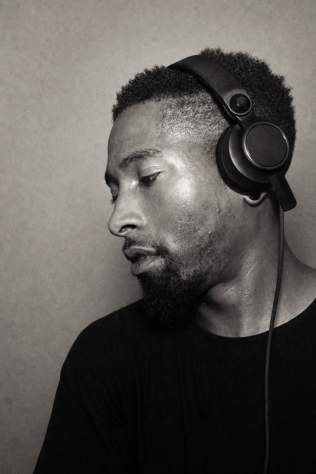 DJ T.REX wearing headphones